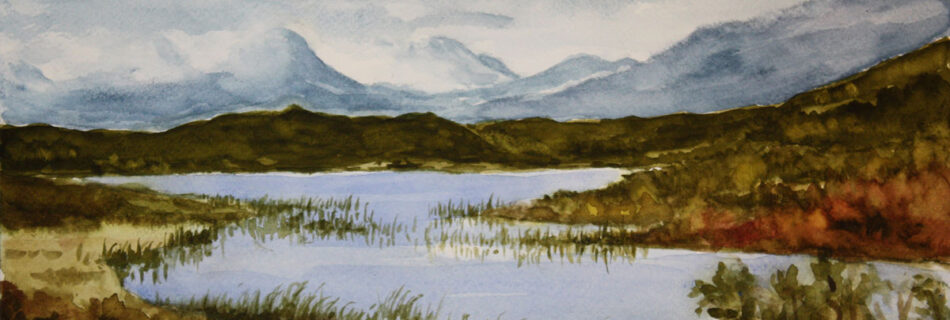 Tjern på Littlevola - akvarell 24x32 cm